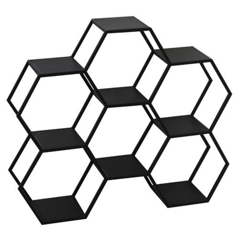 HEXAGON 6 BLACK SHELF - CABINETS, SHELVES